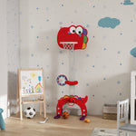 AIYAPLAY 5-in-1 Basketball Set With Adjustable 96-130 Cm Height, Red