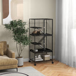 Ferret Cage 136cm Rolling Small Animal Cage W/ 3 Doors, Storage Shelf