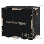 Pylometric Jump Box, Wooden Pylo Box For Home Gym | Black