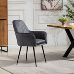 Set Of 2 Carrara Velvet Dining Chairs