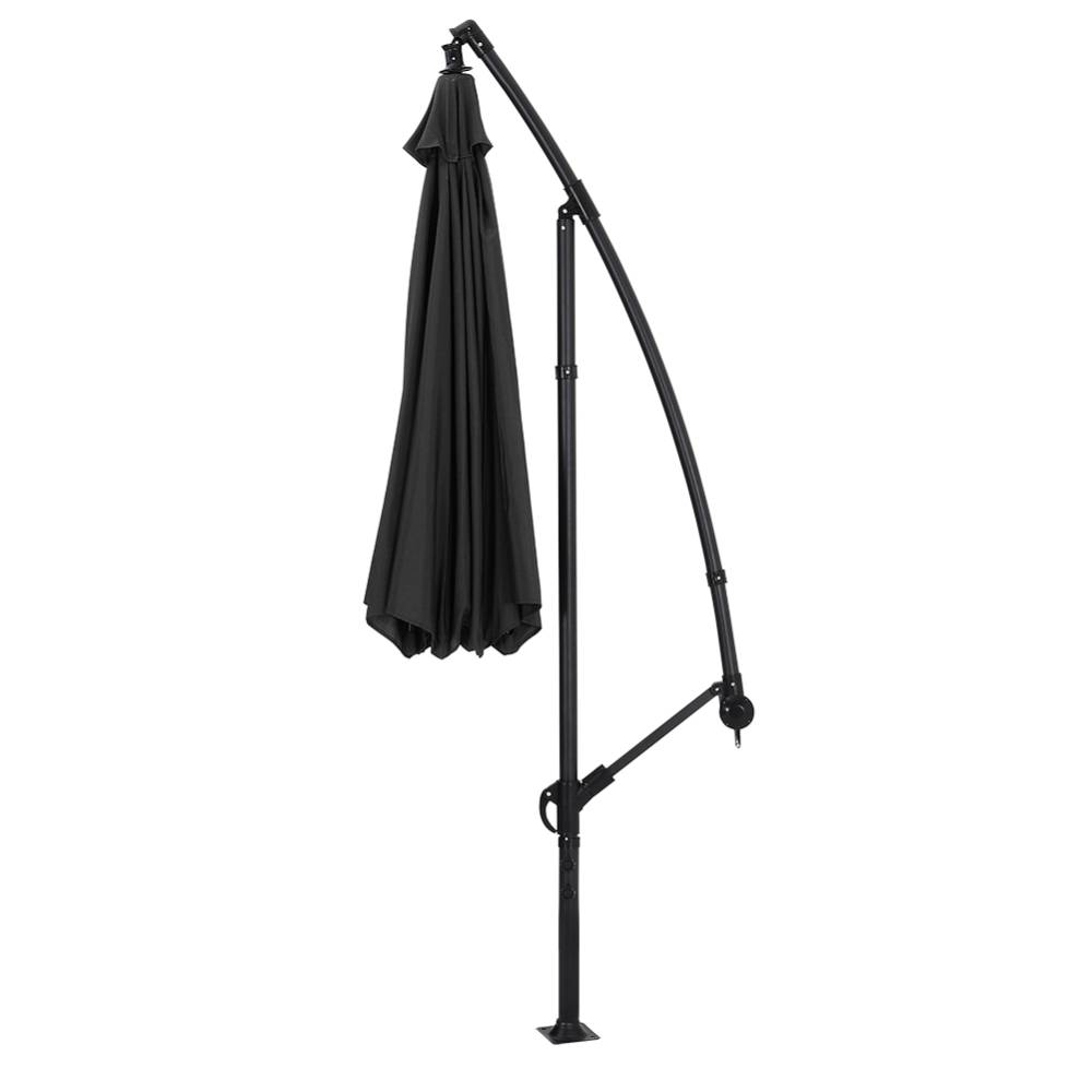 3m Cantilever Garden Parasol With Crank Handle | One Size | Black