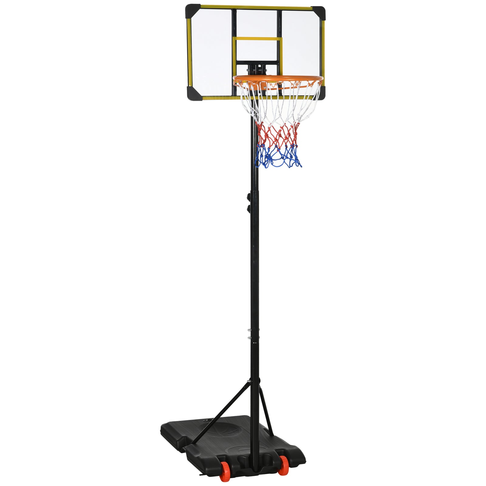 Height Adjustable Basketball Hoop, Portable | Yellow