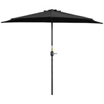 2.7m Half Round Parasol Balcony Shade | Black