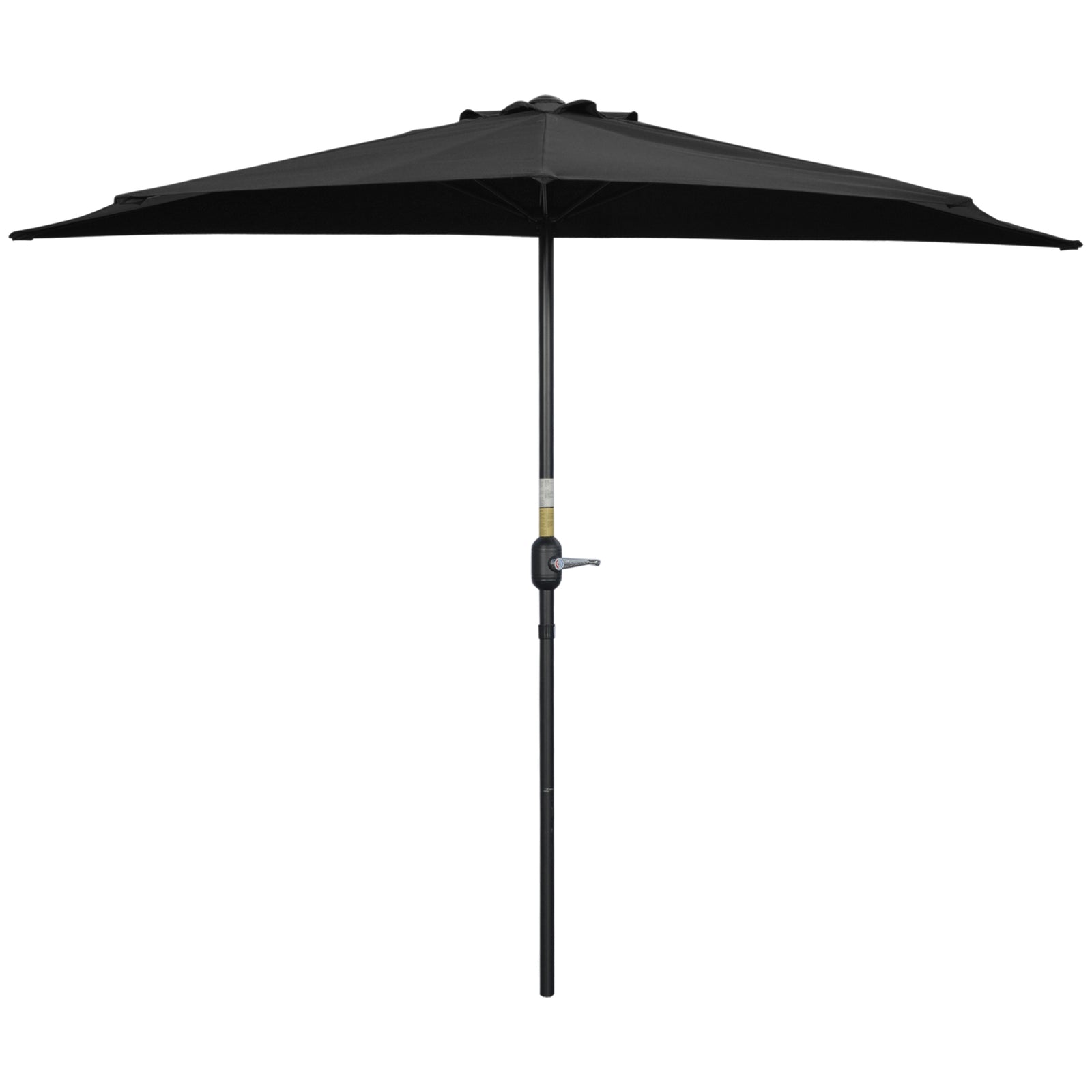 2.7m Half Round Parasol Balcony Shade | Black