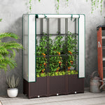 Raised Garden Bed With Trellis, Plastic Planter Box