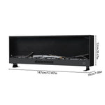 Modern Electric Fireplace – 12 Flame Colors, 6 Brightness Levels, Smart App & Remote Control, High-carbon Steel Housing | Large | Black