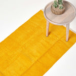 Plain Chenille 100% Cotton  Rug With Natural Trim | 200cm | Mustard