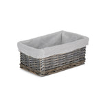 Wicker Antique Wash Storage Basket With White Lining | Set-of-3 | White