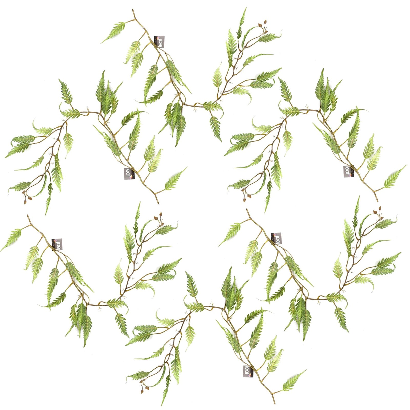 6 X 125cm Artificial Hanging Trailing Fern Plant