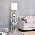 Floor Lamp Reading Lamp With 3-tier Storage Shelf Acrylic | One Size | Gray