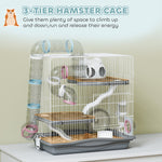 3-tier Hamster Cage, Gerbil Cage For Dwarf Hamsters, 45 X 30 X 45 Cm