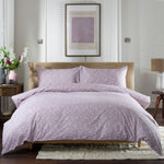 William Plush Brushed Cotton Duvet Set With Soft Printed Design | Super King | Pink