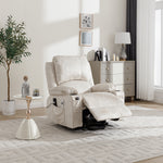 Electric Power Lift Recliner Chair Pu Leather Massage Chair With Heat, Cup Holders & Dual Remote
