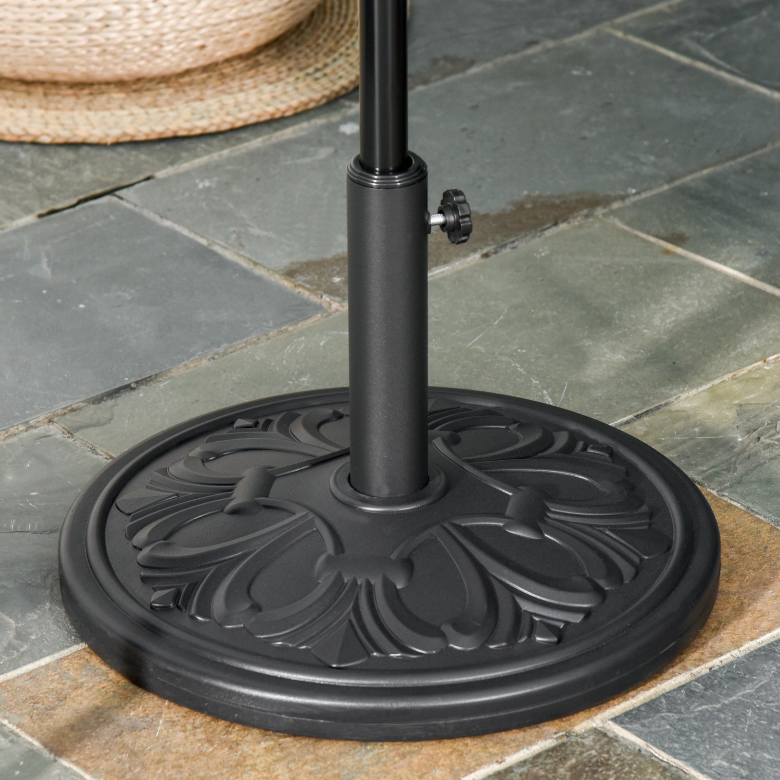 13kg Round Parasol Base Heavy Duty Cement Stand | Black