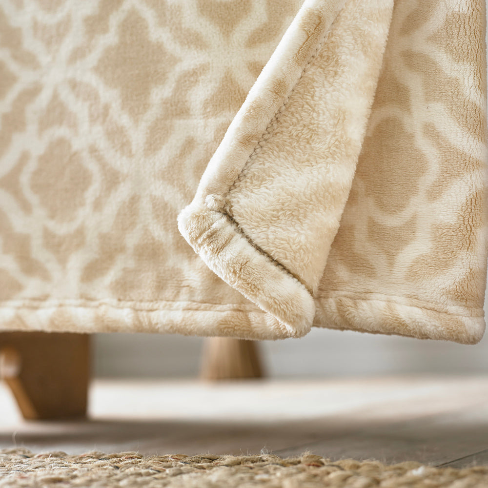 Morley Printed Heavyweight Supersoft Fleece Throw | 150cm x 180cm | Pink