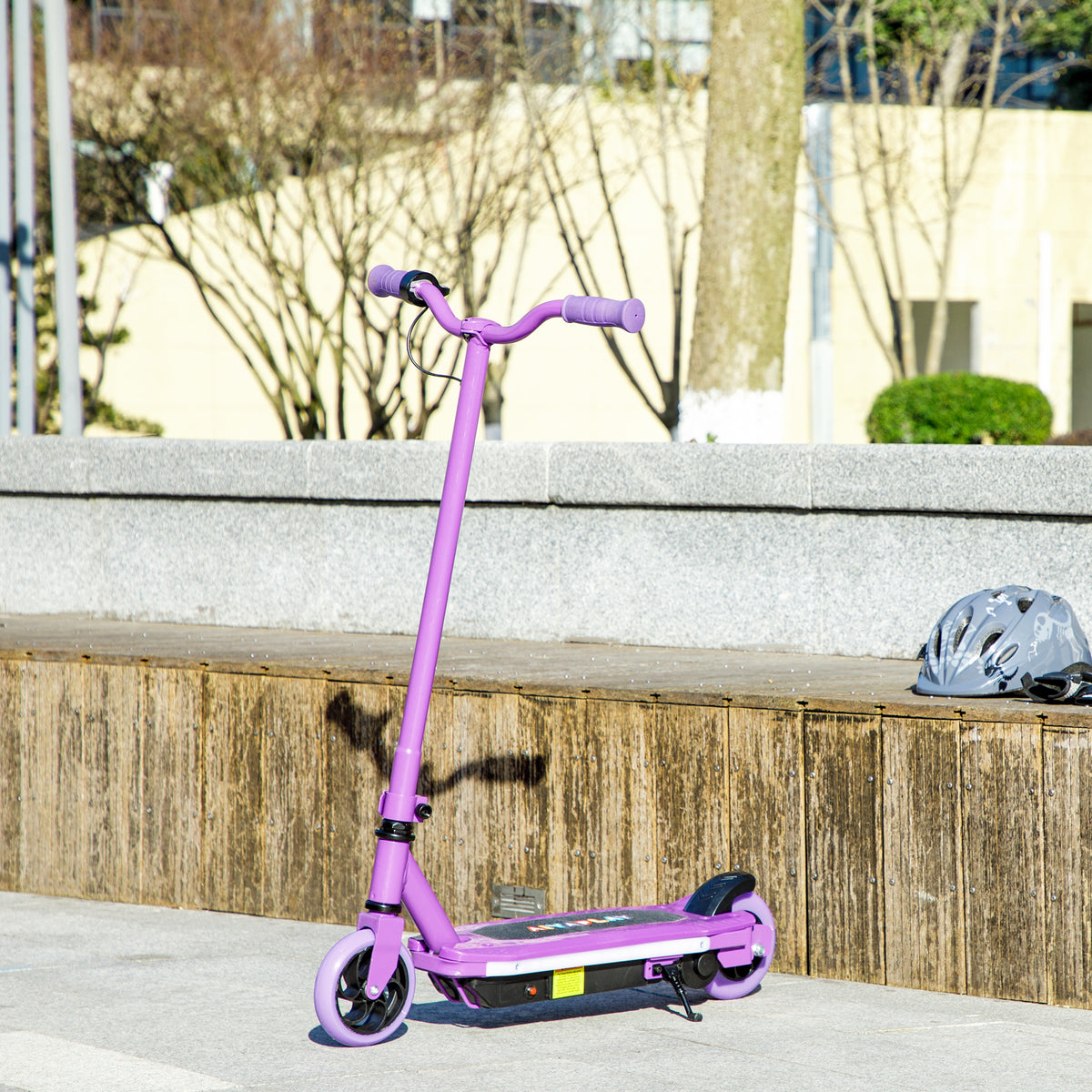 Electric Scooter For Ages 6-14, With Colourful Light | Purple