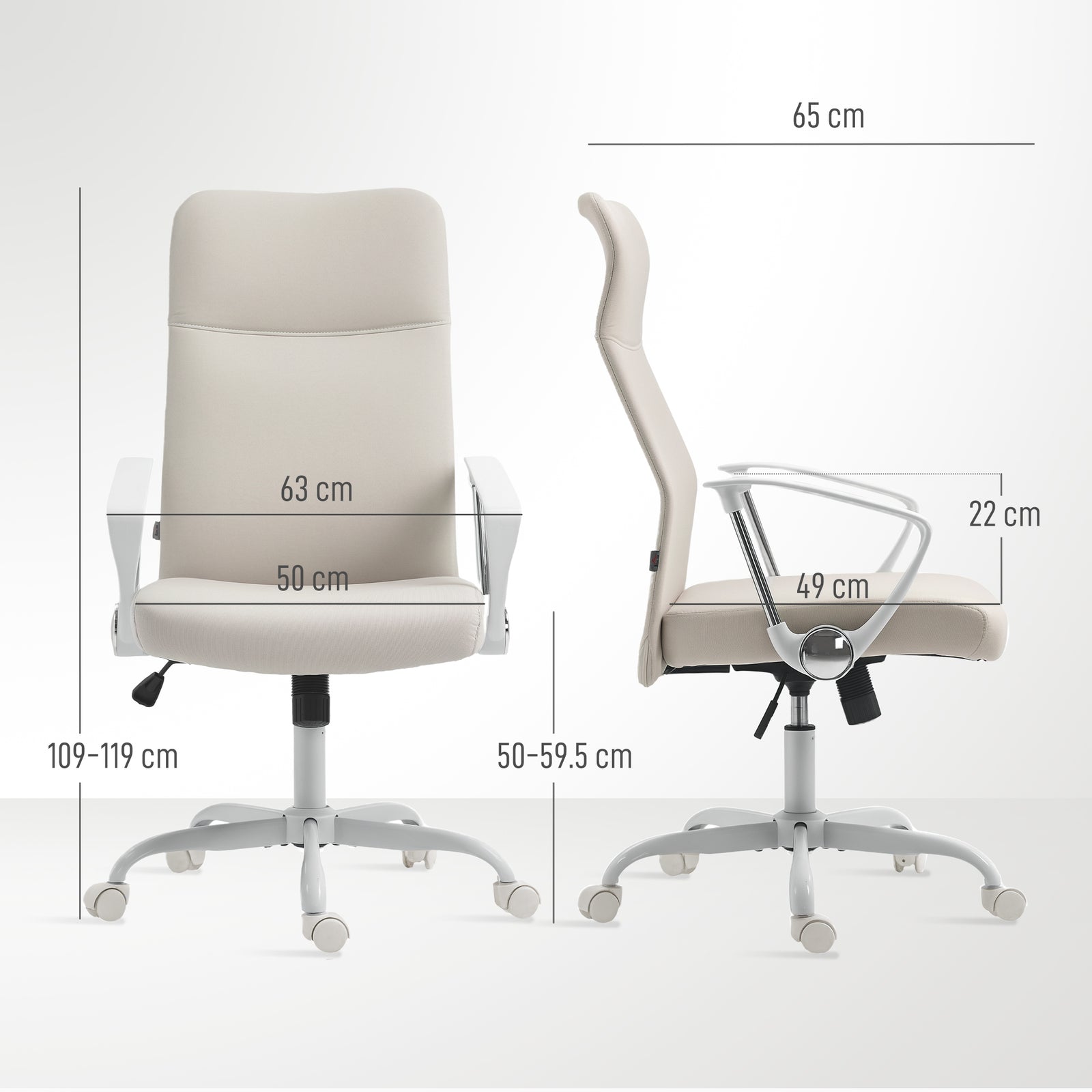 High Back Office Chair | Cream