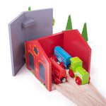Double Engine Shed for Wooden Train Sets