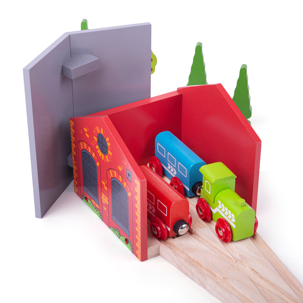 Double Engine Shed for Wooden Train Sets