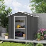 6.5ft X 3.5ft Garden Shed, Metal Shed Garden Outdoor Storage | Dark Gray
