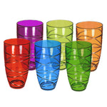 Swirl Multicolour Plastic Tumbler Set Of 6