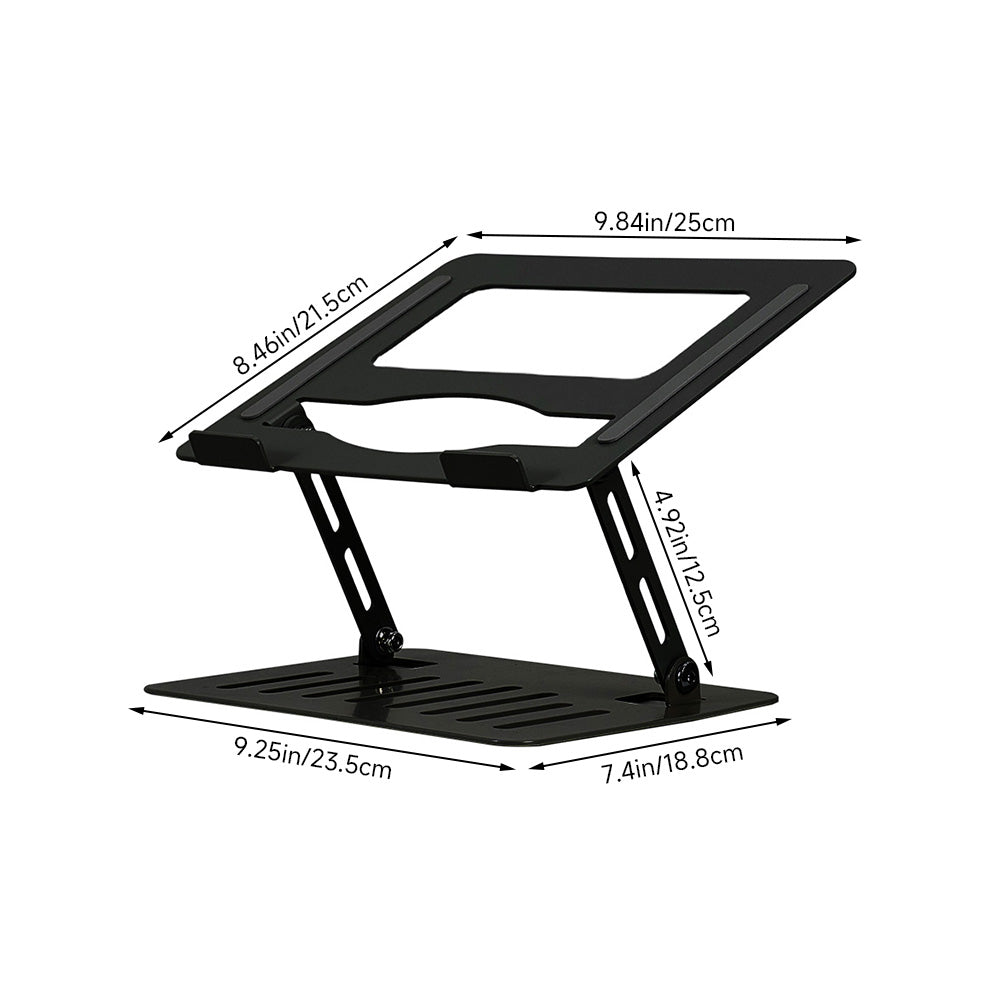 Aluminium Alloy Foldable Laptop Stand Adjustable, Portable & Ventilated Laptop Holder For 11 To 17 Inch Laptops | Black