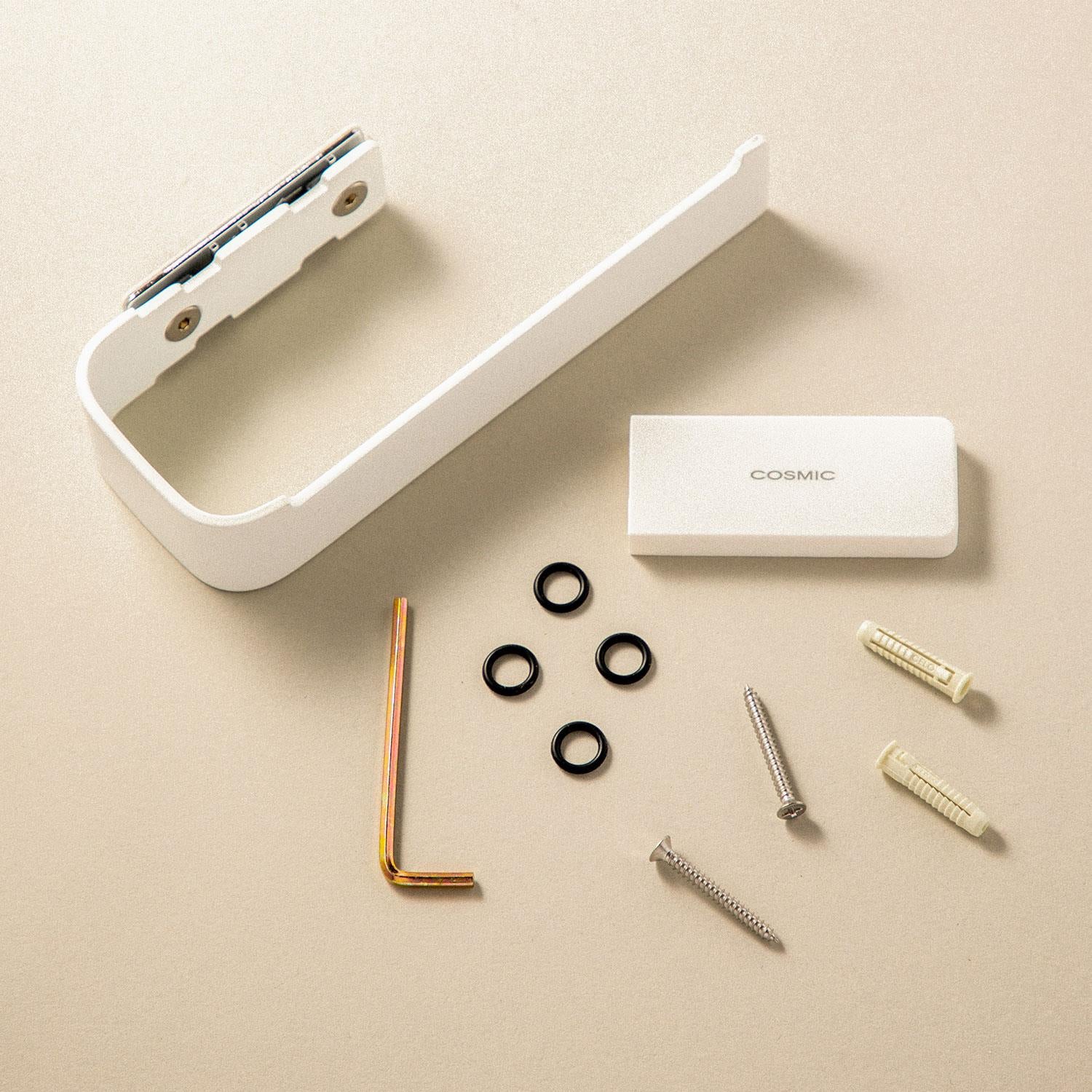 Toilet Roll Holder, Matt White, Self-adhesive Option,nea Collection