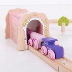 Pink Brick Tunnel for Wooden Train Sets