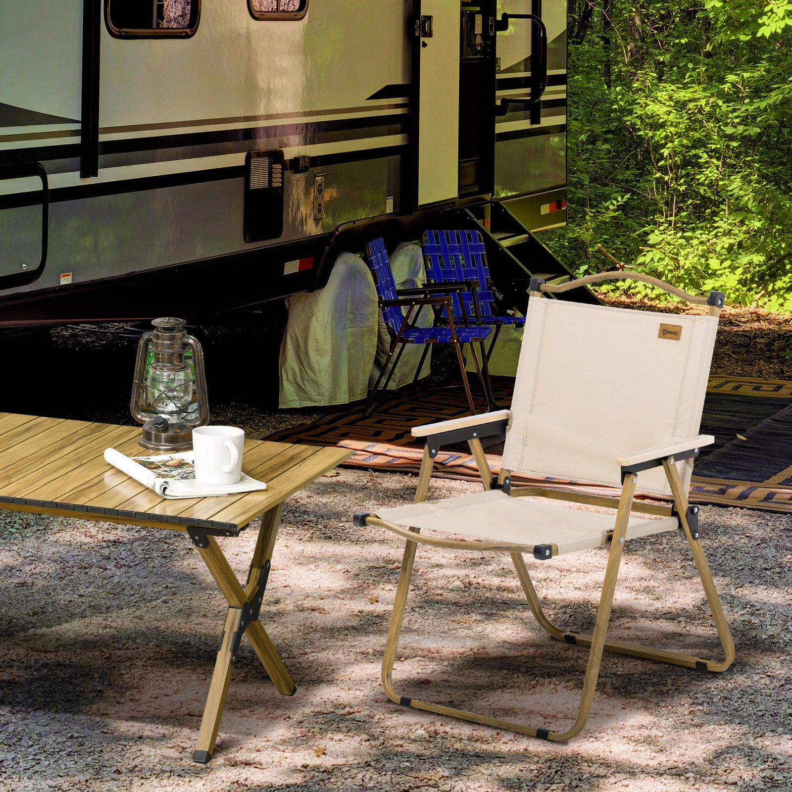 Lightweight Portable Folding Chair For Camping, Fishing | Khaki