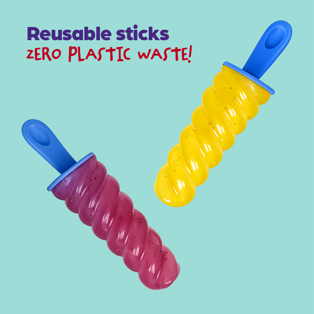 Bpa Free Spiral Ice Pop Mould With 6 Sticks Tricolour