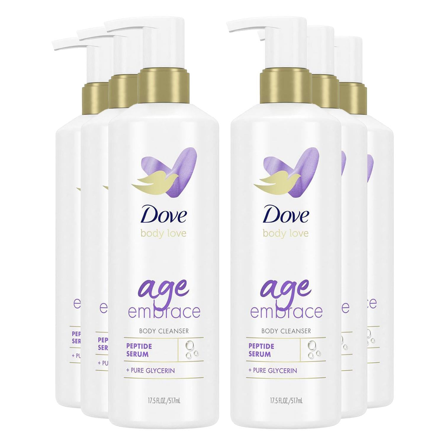 Body Love Age Embrace Body Cleanser With Peptide Serum & Glycerin, 6x517ml