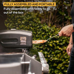 Mini Outdoor Bbq Pizza Oven With Ceramic Pizza Stone & Built-in Thermometer