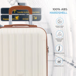 55x35x20cm Cabin Carry Bag Hard Shell Suitcase 100+ Airline Approved | Cabin | Cream
