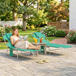 2 Sun Loungers With Reading Hole, Folding Garden Lounger | Green
