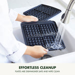 Elite Belgian Waffle Maker, Pfas-free Non-stick Ceramic Plates, Adjustable Controls | Black