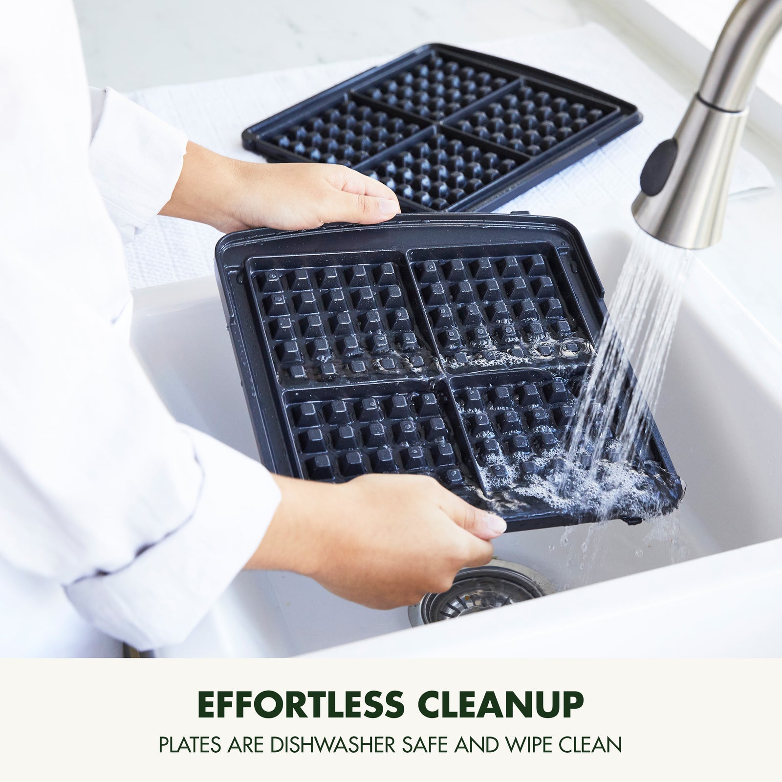 Elite Belgian Waffle Maker, Pfas-free Non-stick Ceramic Plates, Adjustable Controls | Black