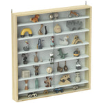7-tier Wall Display Cabinet W/ Shelves Glass Doors | Oak