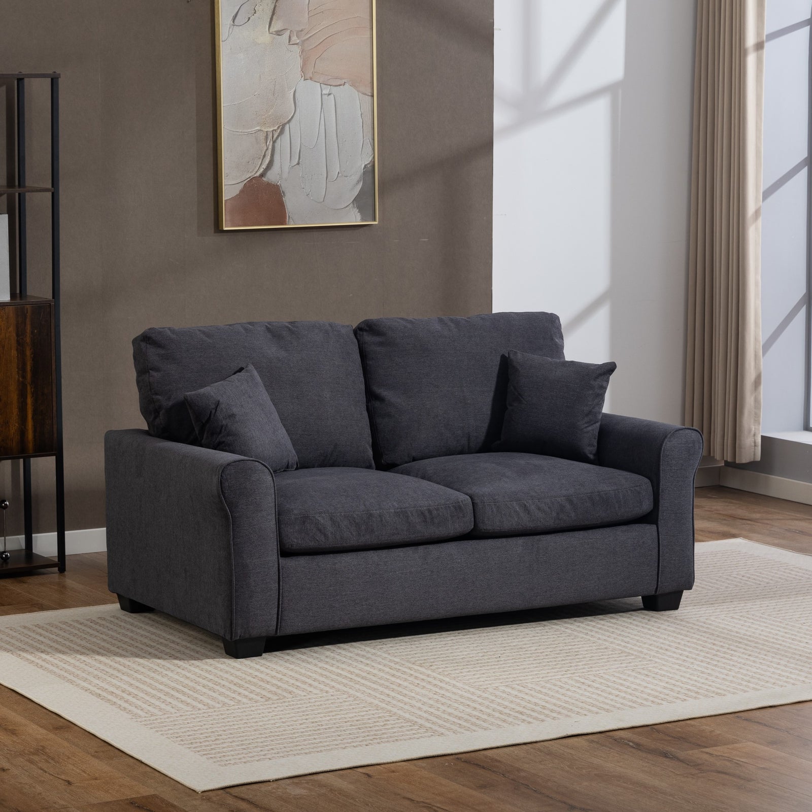 Lewiston Fabric Pull Out Sofabed | Charcoal Grey