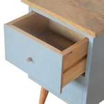 Solid Wood Blue Hand Painted Bedside