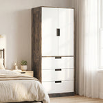 HOMCOM Modern Clothes Storage Cupboard Unit With Hanging Rod