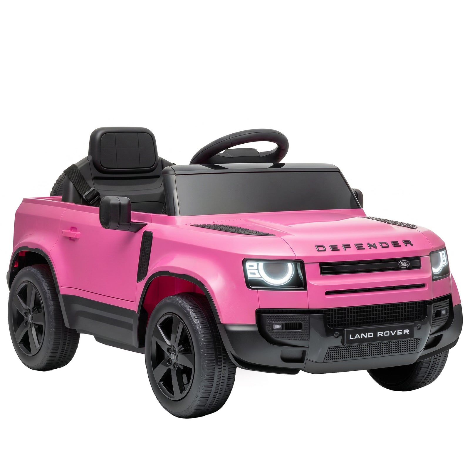 Land Rover Defender Licensed 12v Kids Ride On Car W/ Remote | Pink