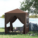 2mx2m Pop Up Gazebo Party Tent Canopy Marquee W/ Storage Bag | Coffee