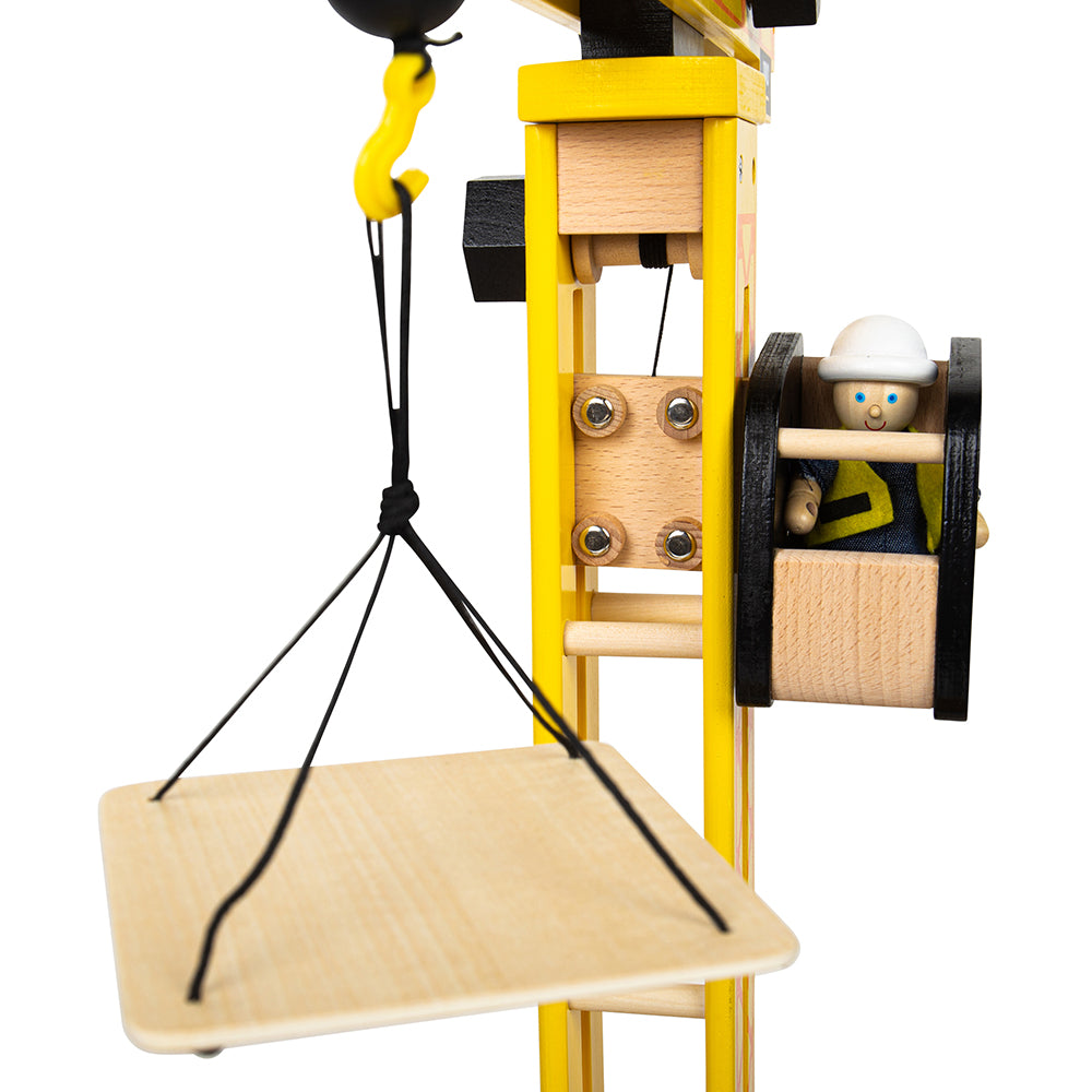 Wooden Construction Site Toy Bundle, Includes 4 Builders