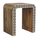 Solid Mango Wood Edessa Bone Inlay End Table