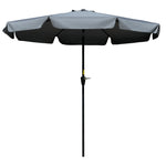 2.7m Patio Umbrella With Crank Garden Parasol | Grey
