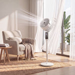 HOMCOM 20 Db Standing Fan With Oscillating, 8 Speeds, Led Light, White