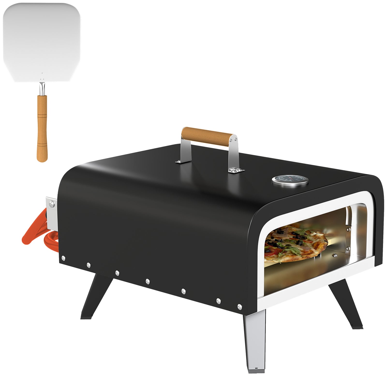 Black Tabletop Gas Pizza Oven