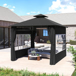 3 X 3 M Garden Gazebo, Outdoor Canopy Shelter | Black
