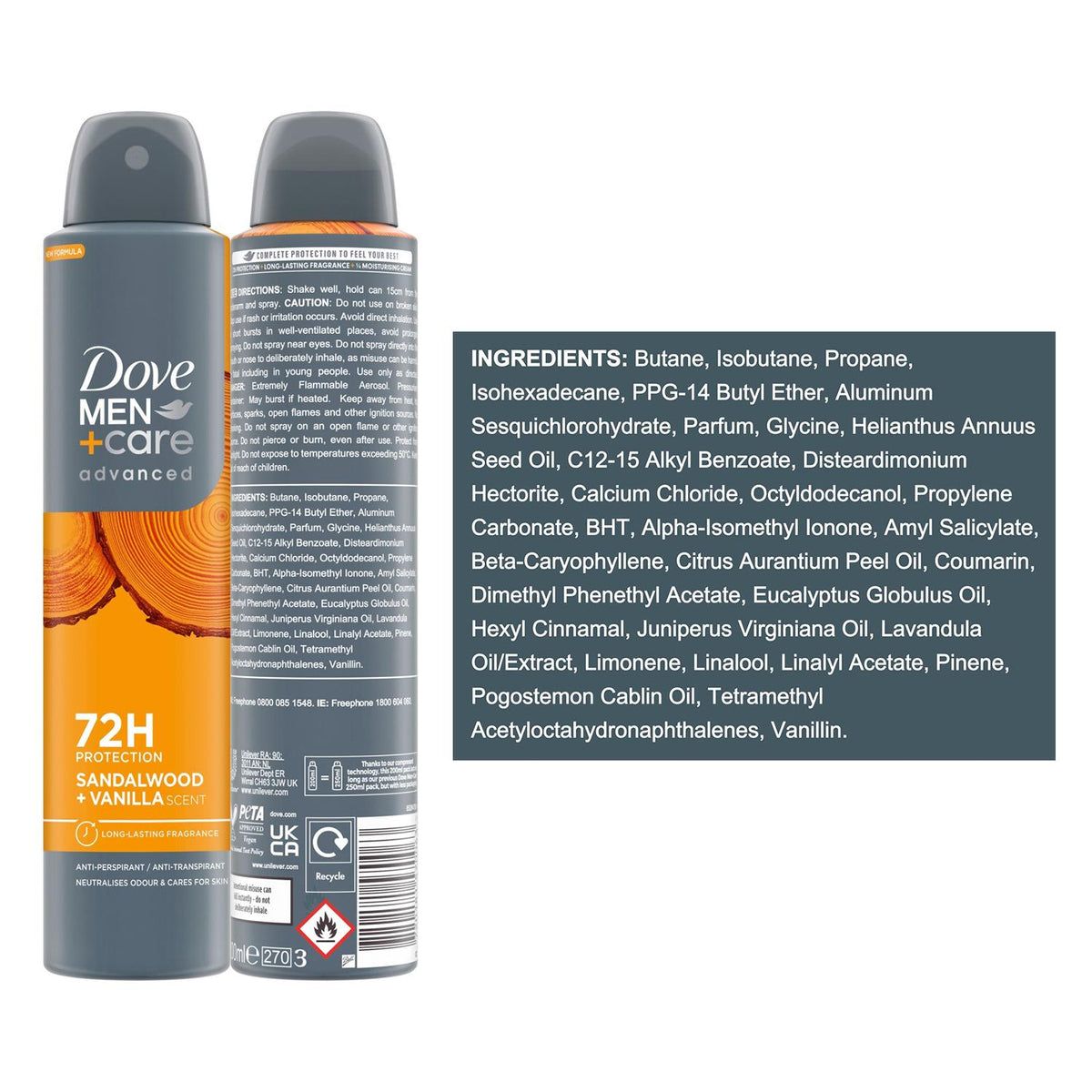 Anti-perspirant Deodorant Spray Sandalwood + Vanilla | Set of 24