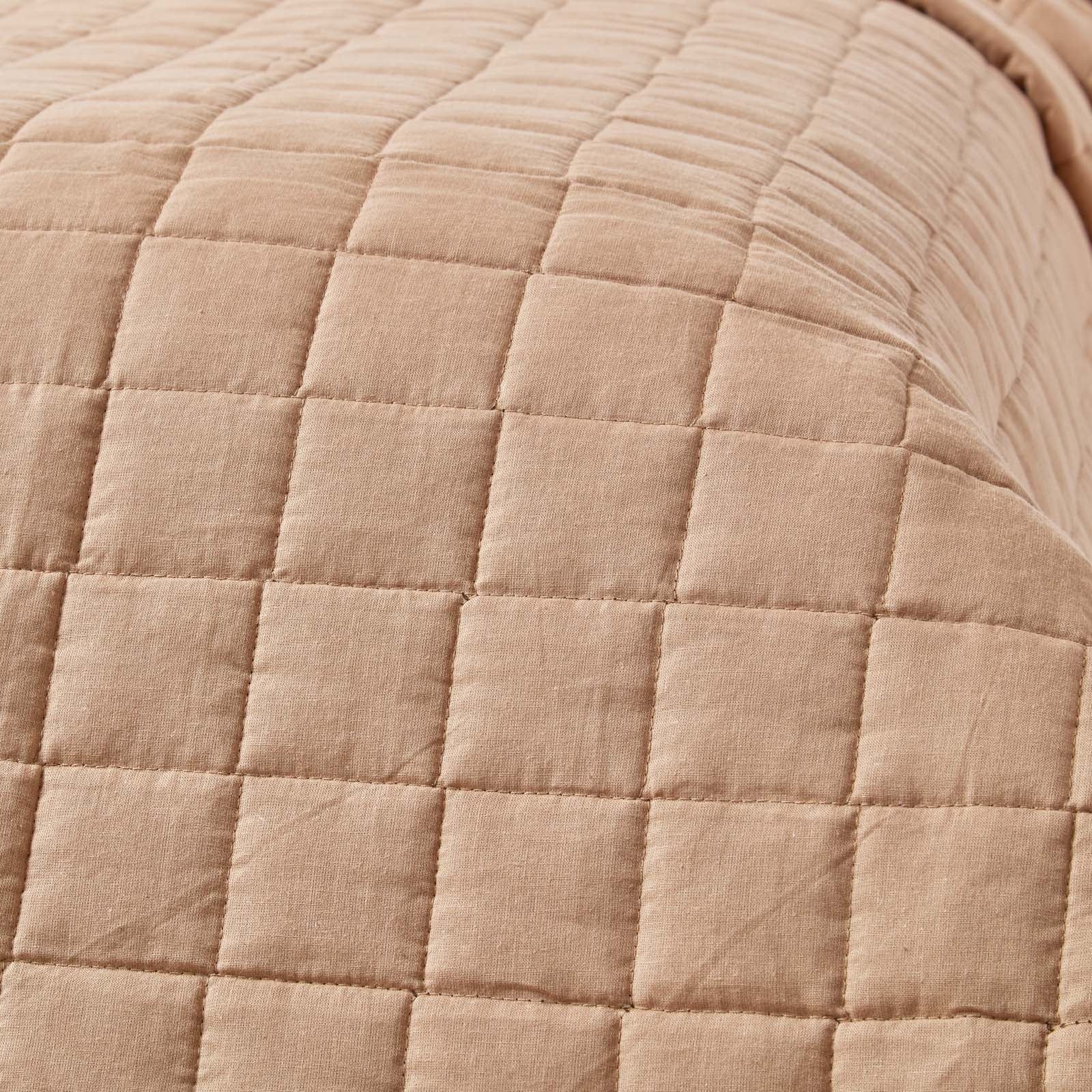 Cotton Quilted Reversible Bedspread | 200cm x 200cm | Chocolate Brown